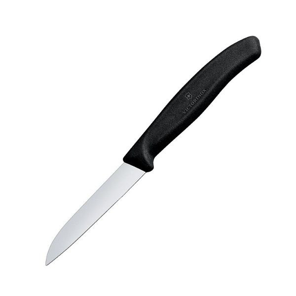 Victorinox Schälmesser mit gerade Klinge 8cm Schwarz, CX747