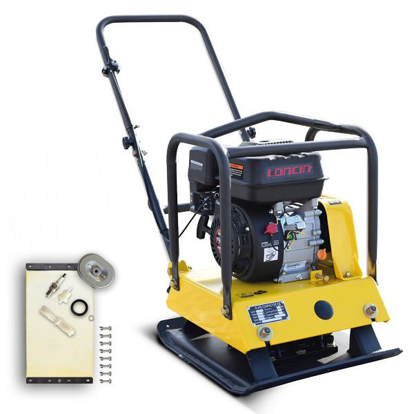 BAMATO Rüttelplatte mit Gummimatte & Zubehörkit, R-100