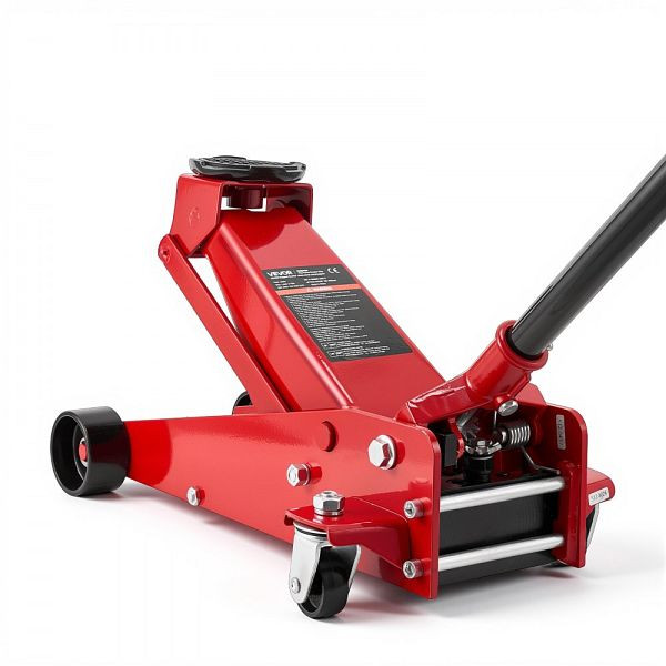 VEVOR Hydraulischer Wagenheber 3 t, Flacher Stahlheber mit Schnellhubpumpe, 13–50 cm Hubbereich, Rot, WSQJDTZ3TDGB5U7P7001V0
