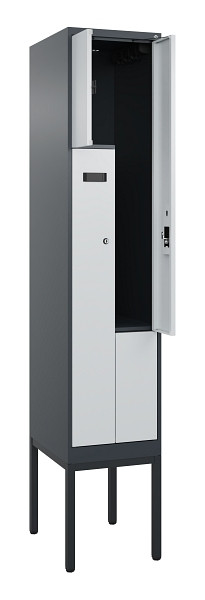 C+P Z-Spind Evolo PLUS, Gestell, 2 Fächer, 2120x400x500mm, 7016/7035, Zylinderschloss, 0490337-122 S10044