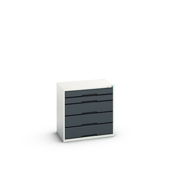 bott verso Schubladenschrank, mit 5 Schublade, BxTxH: 800 x 550 x 800 mm, Lichtgrau / Anthrazitgrau, 16925112.19