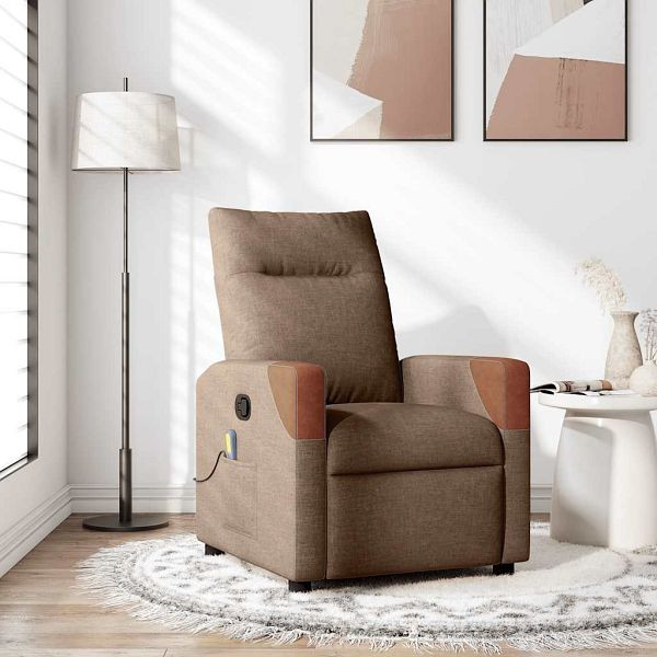 vidaXL Massagesessel Braun Stoff, 4104820, 8721158657640