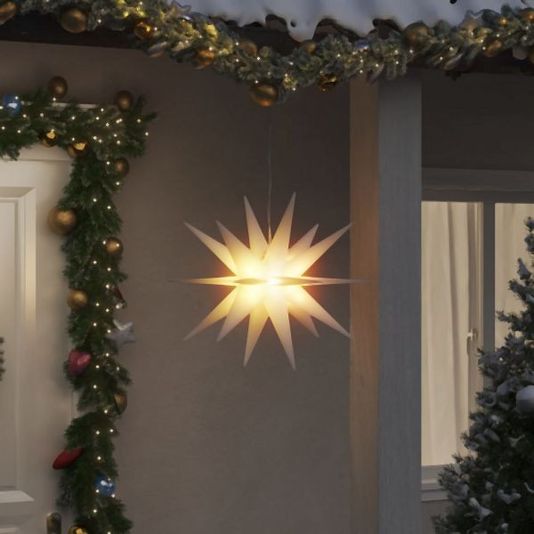 vidaXL LED-Weihnachtssterne 3 Stk. Faltbar Weiß 57 cm, 3190442