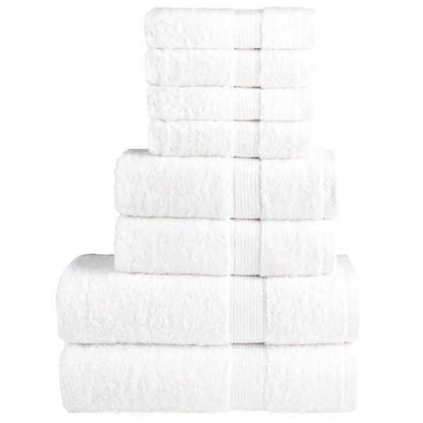 vidaXL 8 tlg. Premium-Handtuch-Set SOLUND Weiß 600 g/m², 137536