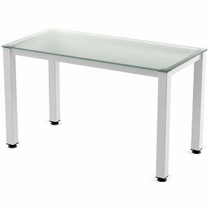 Rocada Schreibtisch Executive, Maße 120x60x73 cm, Gestell weiß Platte Glas satiniert, 2000AM05