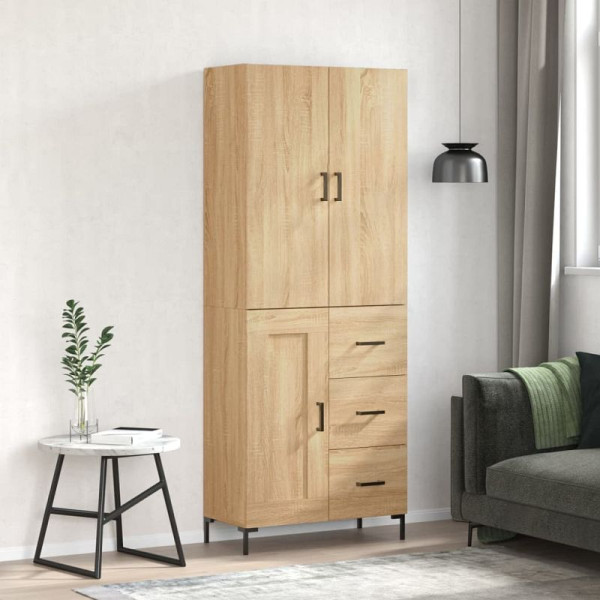 vidaXL Highboard Sonoma-Eiche 69,5x34x180 cm Holzwerkstoff, 3196014