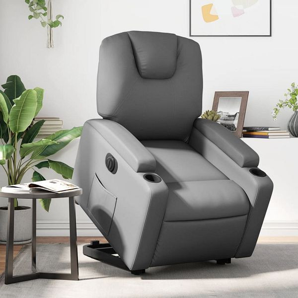 vidaXL Relaxsessel mit Aufstehhilfe Elektrisch Grau Kunstleder, 3204447