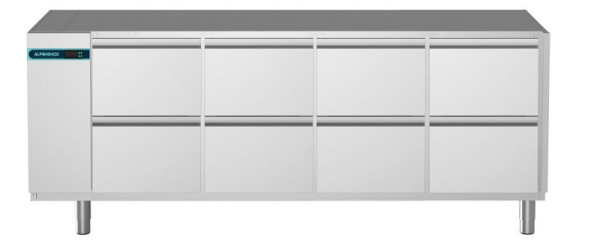 ALPENINOX Kühltisch, 4 Abteile CLO 700 4-7051, für GN 1/1, zentralgekühlt, Umluftkühlung, 402712189