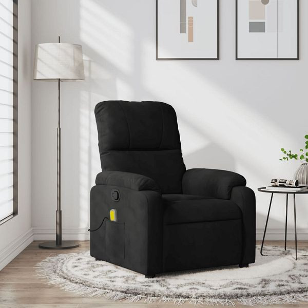 vidaXL Massagesessel Schwarz Mikrofasergewebe, Füllmaterial: Schaumstoff, PP-Faser, 373459