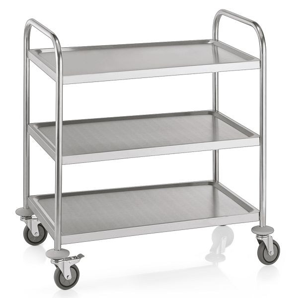 WAS Servierwagen mit drei Borden, 85 x 54 x 94 cm, Edelstahl, 1950003