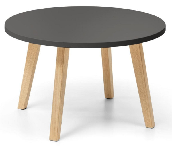 Deskin Beistelltisch OAK, Dekor anthrazit, Beine Eiche massiv, D 800 x H 460 mm, 293275