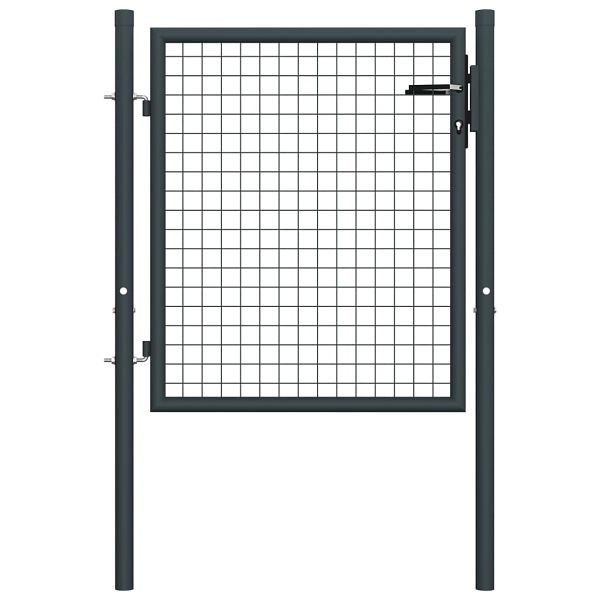 vidaXL Mesh-Gartentor Verzinkter Stahl 100 x 125 cm Grau, 145771