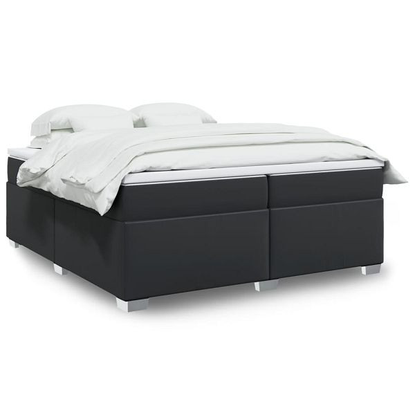 vidaXL Boxspringbett mit Matratze Schwarz 200x200 cm Kunstleder, 3285225