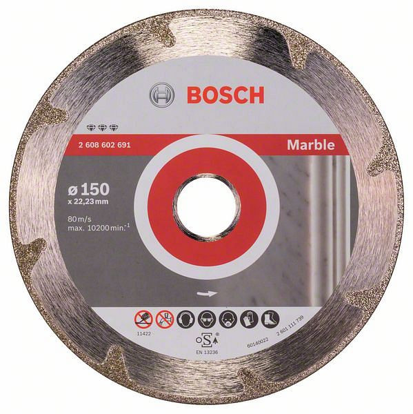 Bosch Diamanttrennscheibe Best for Marble, 150 x 22,23 x 2,2 x 3 mm, 2608602691