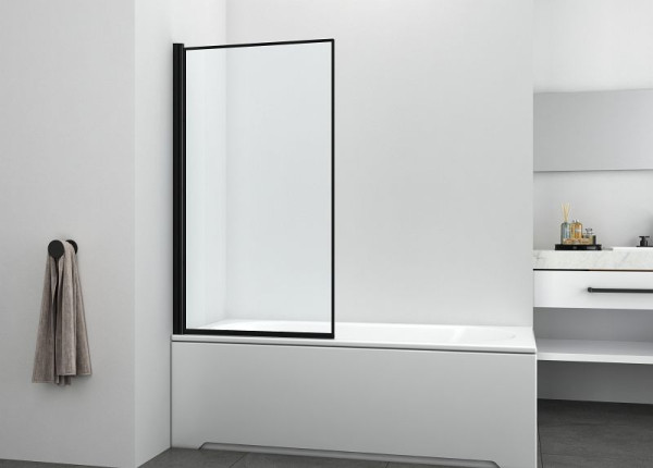 Sanotechnik Wannenklappwand schwarz 80x140cm 5mm Glas klar, E14805B