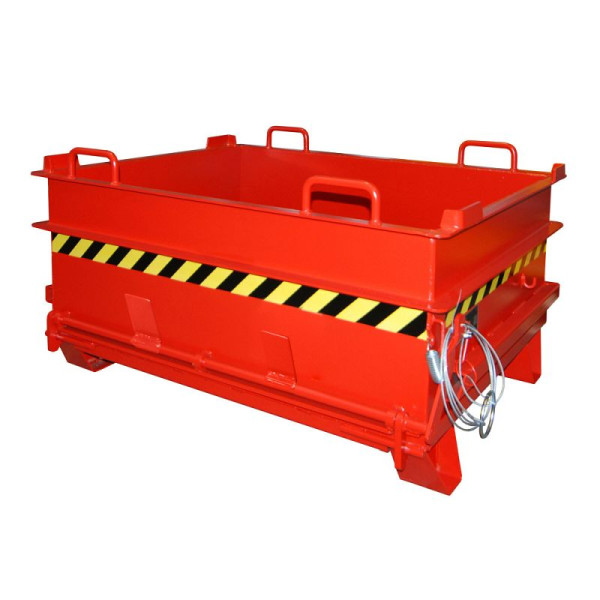 STEIN HGS Baustoffcontainer BC, mit Steinklammer-Entriegelung und Bodenentleerung, RAL 3000 feuerrot, Höhe 700 mm, lackiert, 79395.0012
