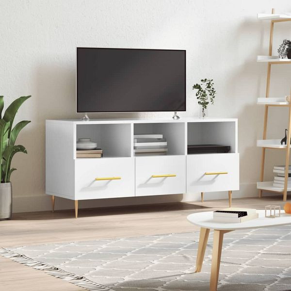 vidaXL TV-Schrank Hochglanz-Weiß 102x36x50 cm Holzwerkstoff, 829022