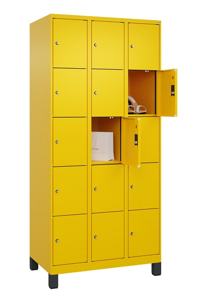 C+P Schließfachschrank Evolo PLUS, mit Füßen, 15 Fächer, 1950x900x500mm, 1023/1, 049010-305 S10022
