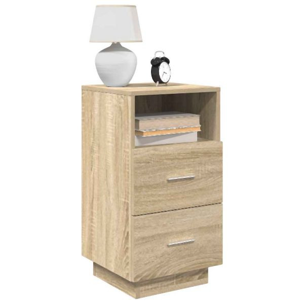 vidaXL Nachttische 2 Stk. mit 2 Schubladen Sonoma-Eiche 36x36x68 cm, 858583