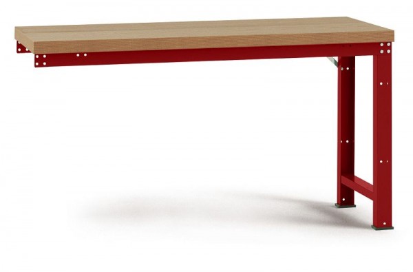 Manuflex Anbauwerkbank PROFI Standard mit Multiplexplatte, BxTxH = 1500 x 700 x 840 mm, Rubinrot, WP4014.3003