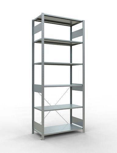 Schulte Fachbodenregal, Grundfeld, 6 Lagerebenen, Kreuzstrebe, Fachlast 150 kg, 1060 x 536 x 2500 mm, 278697