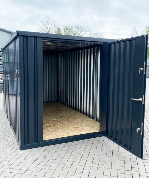 LagerContainerXXL 3 Meter Lagercontainer RAL7021 mit Einflügeltür, A7741