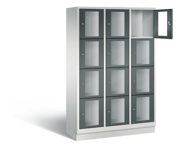 C+P Schließfachschrank Classic, H1800xB1200xT500mm, Farbe: Lichtgrau / Anthrazitgrau, 8020A324 S10032