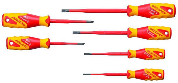 GEDORE VDE-Schraubendreher-Satz SLIM DRIVE, 6-teilig, Schlitz+PZ, 2928728