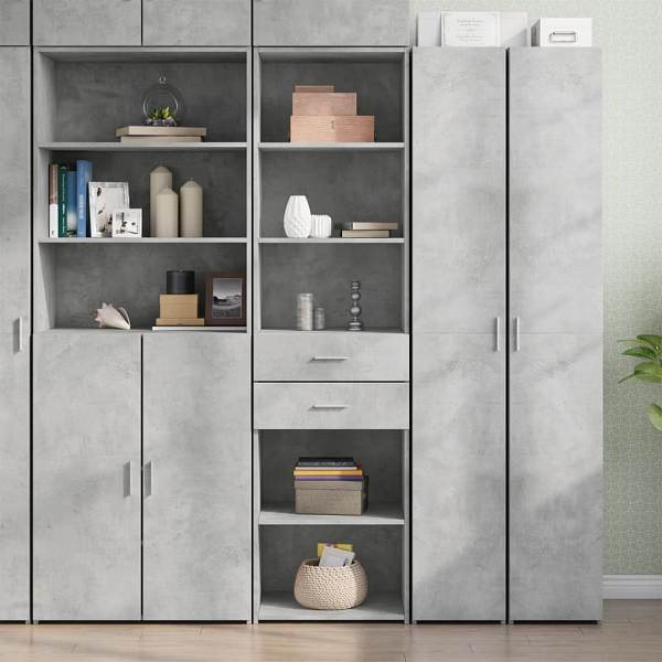 vidaXL Highboard Betongrau 50x42,5x185 cm Holzwerkstoff, 3281458