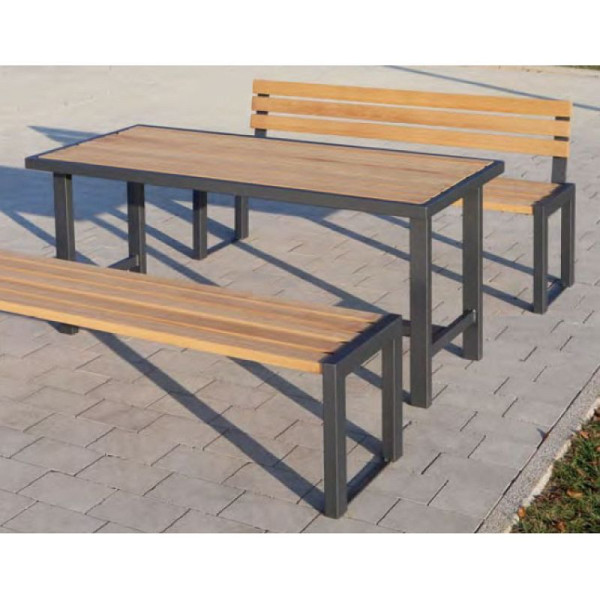 Stein HGS Sitzbank 'Delion', zum Aufdübeln, RAL 6005 moosgrün, Robinie, ohne Rückenlehne, Sitzfläche: 1500 mm, 25250-0306