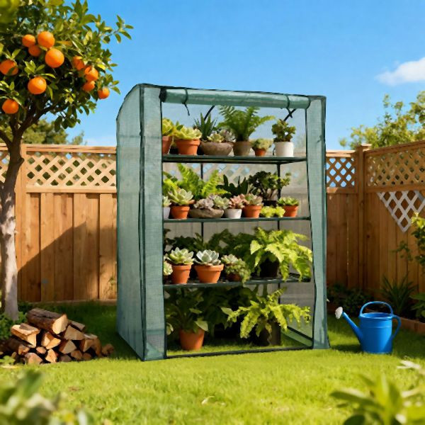 HOME NATURE WOHNKONZEPT Tomatengewächshaus Gewächshaus 170x70x130cm, Foliengewächshaus für Balkon und Garten, Stabil, Winterfest, Grün, DM0009