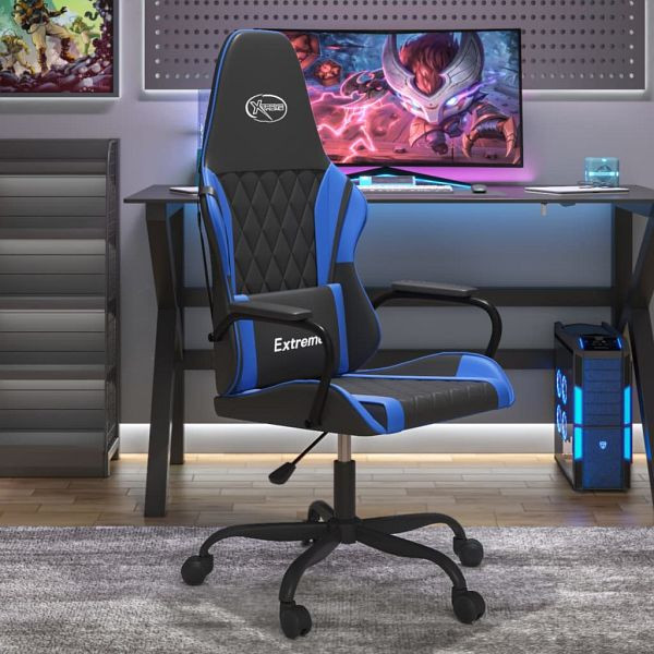vidaXL Gaming-Stuhl Schwarz und Blau Kunstleder, 3143775