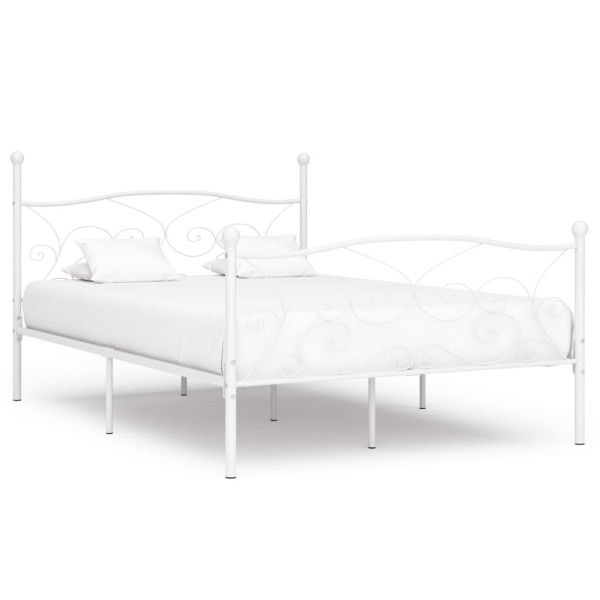 vidaXL Bettgestell mit Lattenrost Weiß Metall 160 × 200 cm, 284451