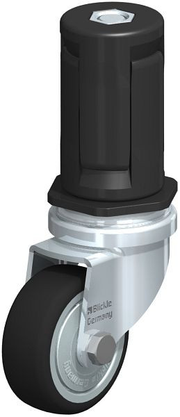 Blickle LRA-PATH 50K-FK-ER05 Apparate-Lenkrolle mit Expander, Thermoplastisches Polyurethan, Grau, 848582