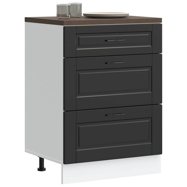 vidaXL Küchenunterschrank Porto Schwarz Holzwerkstoff, 854260