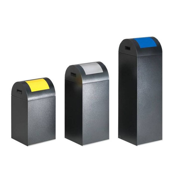 Stein HGS Abfallbehälter -Cubo German-, 60 Liter silber, verkehrsgelb (RAL1023)/schwarz, H 800mm, 33755