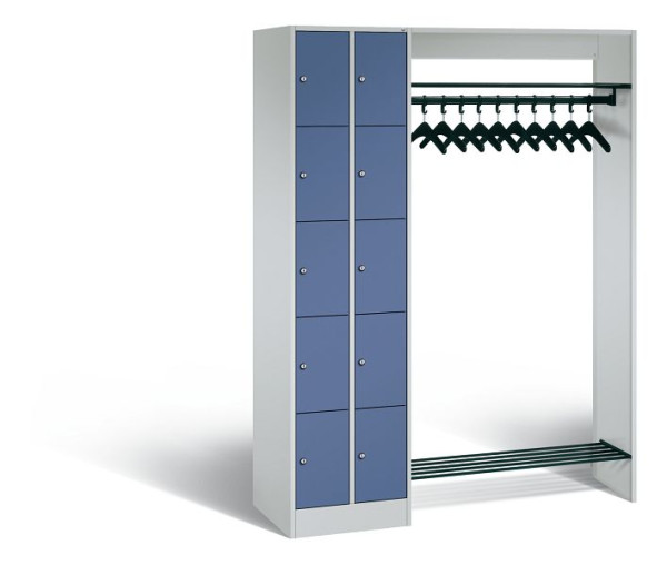 C+P Garderobe Serie 8070, H1950xB1410xT480 mm, Grau/Fernblau, 80720-00 S10049