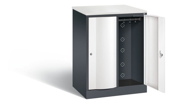C+P Garderobenschrank Resisto, H1077xB772xT540mm, Farbe: Schwarzgrau / Verkehrsweiß, 8271-272 S10066