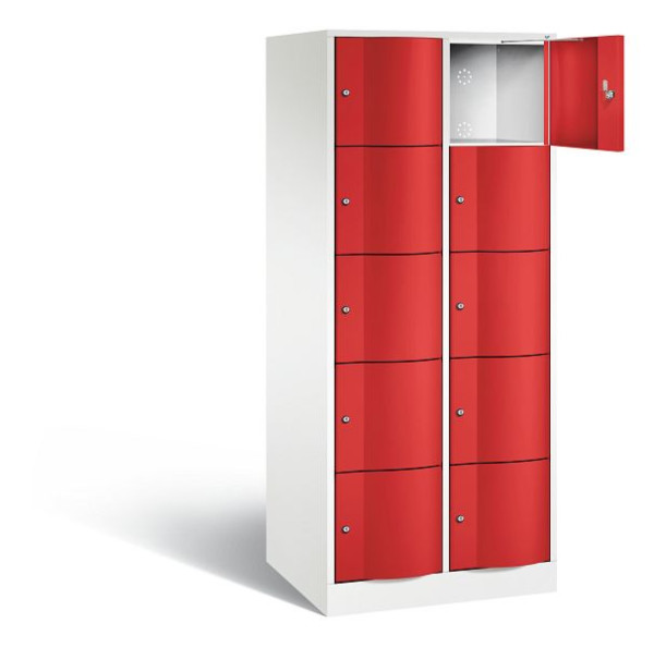 C+P XL-Schließfachschrank Resisto, H1950xB772xT640mm, Farbe: Verkehrsweiß / feuerrot, 8570-273 S10147