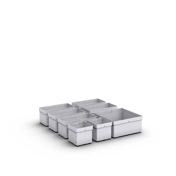 bott Kleinteileboxenset für Ablage Tray, BxTxH: 600x225x68mm, RAL 7035, 41011312.16