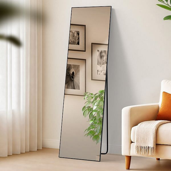 CLP Spiegel Benicia 140x40 cm, schwarz-matt, 326016