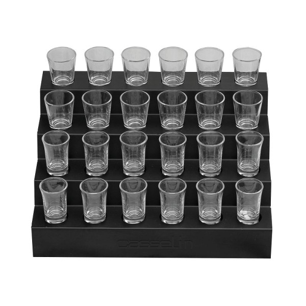 Casselin Verrine-Display 24 - Chupito, Schwarzer, epoxidbeschichteter Stahl, CPV24CHU
