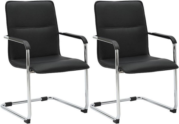 CLP 2er Set Besucherstuhl Seattle, schwarz, 312225