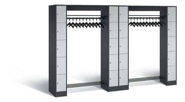 C+P Garderobe Serie 8070, H1950xB2840xT480 mm, Anthrazit/Grau, 80730-20 S10232