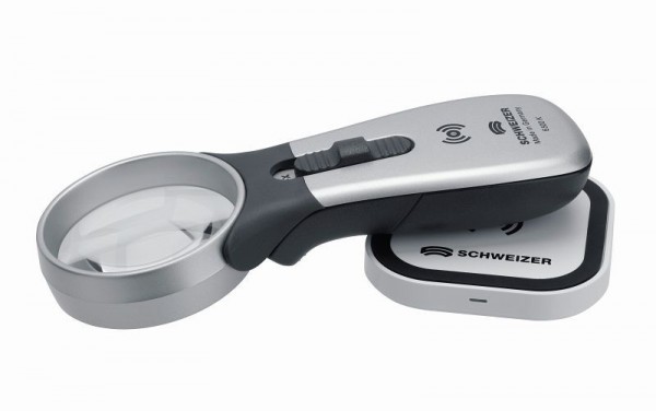 Schweizer Handleuchtlupe Set Tech-Line Induktion 6500K, 4x/Ø55mm, asphärisch, 099462-1