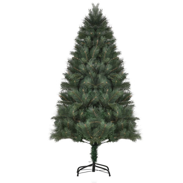 HOMCOM Weihnachtsbaum Ø90 x 180 cm, künstliche Tanne, realistisches Nadelkleid, Grün, 830-137V01GN