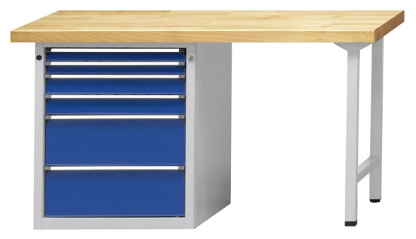 ANKE Werkbänke Kombiwerkbank, Modell 814 V, 1500 x 700 x 890 mm, RAL 7035/5010, BMP 40 mm, 410.509