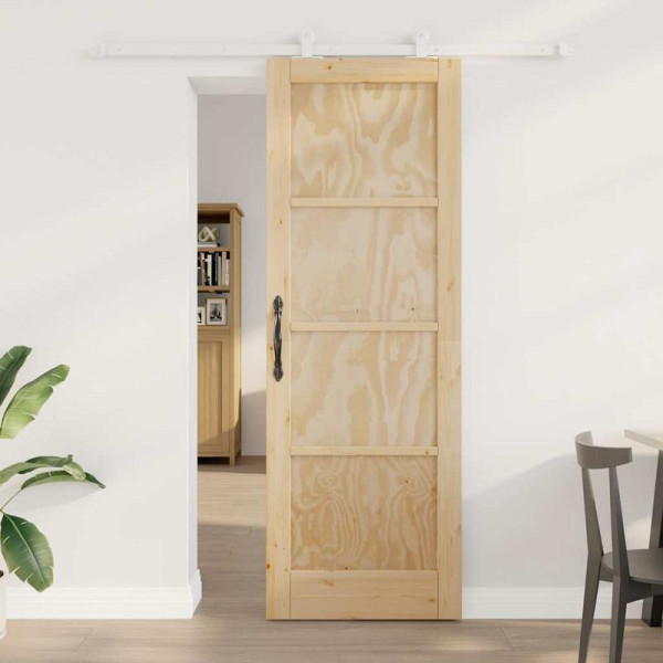 vidaXL Schiebetür-Set Manuell Natur und Weiß 73,5 x 211 cm, 3333384
