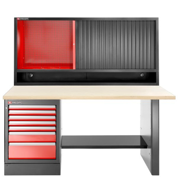 Facom JLS3 WERKBANK MIT 7 SCHUBLADEN UND SCHRANK, JLS3-2MW7DSCH