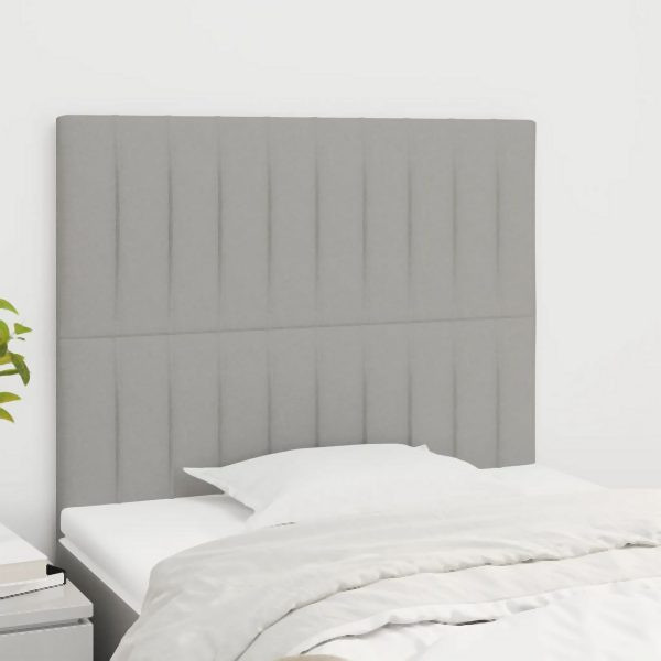 vidaXL Kopfteile 2 Stück Hellgrau 100x5x78/88 cm Stoff, 3116560